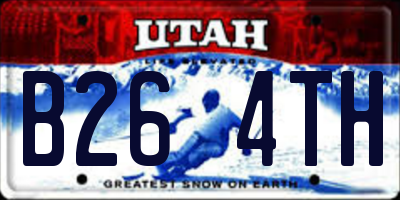 UT license plate B264TH