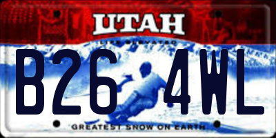 UT license plate B264WL