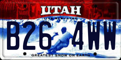 UT license plate B264WW