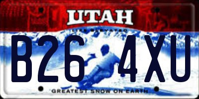 UT license plate B264XU