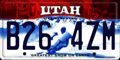 UT license plate B264ZM