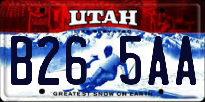 UT license plate B265AA