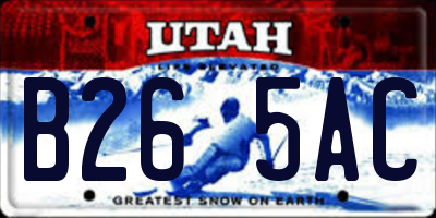 UT license plate B265AC