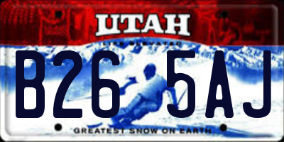 UT license plate B265AJ