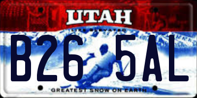 UT license plate B265AL