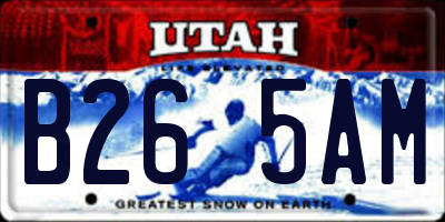 UT license plate B265AM
