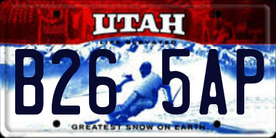 UT license plate B265AP