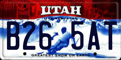 UT license plate B265AT