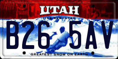 UT license plate B265AV