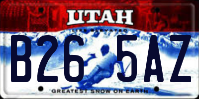 UT license plate B265AZ