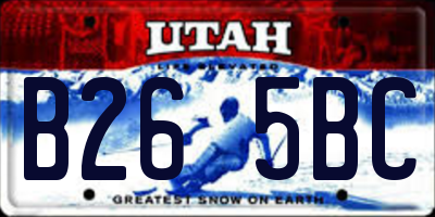 UT license plate B265BC