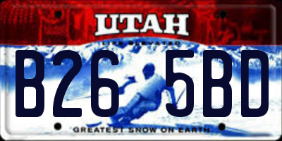 UT license plate B265BD