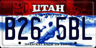 UT license plate B265BL