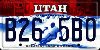 UT license plate B265BO