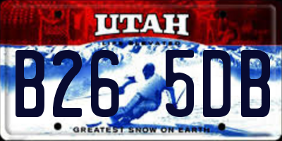 UT license plate B265DB