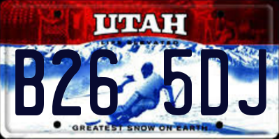 UT license plate B265DJ