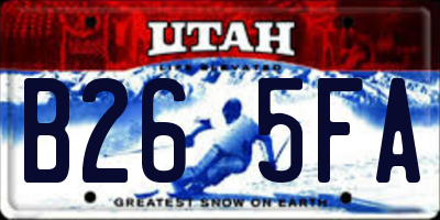 UT license plate B265FA