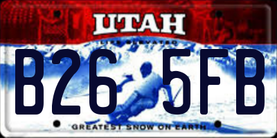 UT license plate B265FB