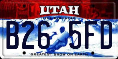 UT license plate B265FD
