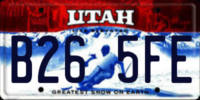 UT license plate B265FE