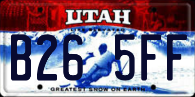 UT license plate B265FF