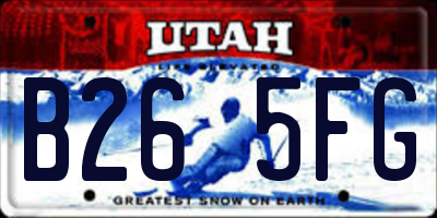 UT license plate B265FG
