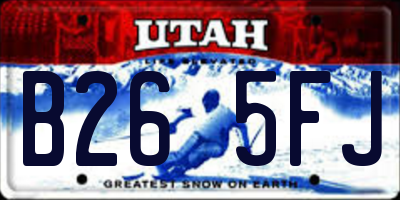 UT license plate B265FJ