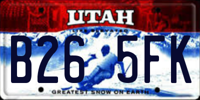 UT license plate B265FK