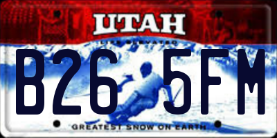 UT license plate B265FM