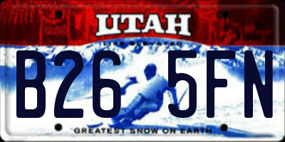 UT license plate B265FN