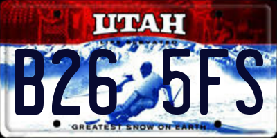 UT license plate B265FS