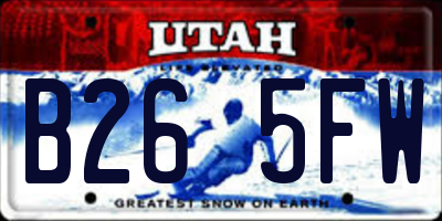 UT license plate B265FW