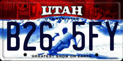 UT license plate B265FY
