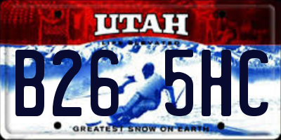 UT license plate B265HC