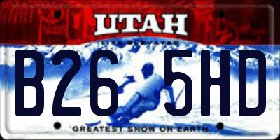 UT license plate B265HD