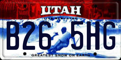 UT license plate B265HG