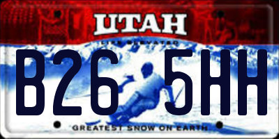 UT license plate B265HH