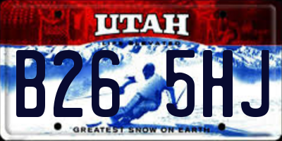 UT license plate B265HJ