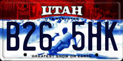 UT license plate B265HK