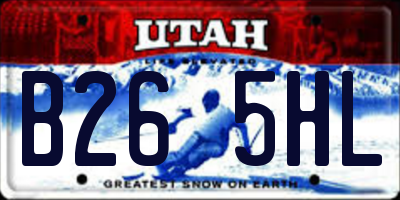 UT license plate B265HL