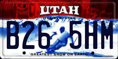 UT license plate B265HM