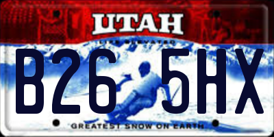 UT license plate B265HX