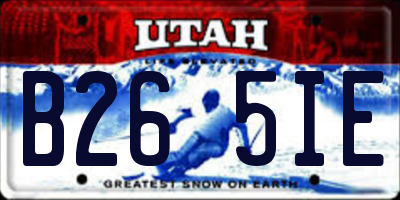 UT license plate B265IE