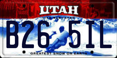 UT license plate B265IL