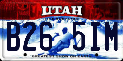 UT license plate B265IM