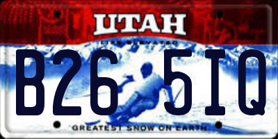 UT license plate B265IQ