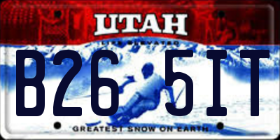 UT license plate B265IT