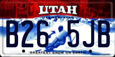 UT license plate B265JB