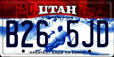 UT license plate B265JD