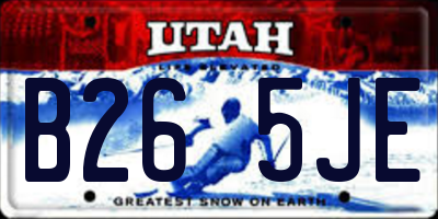 UT license plate B265JE